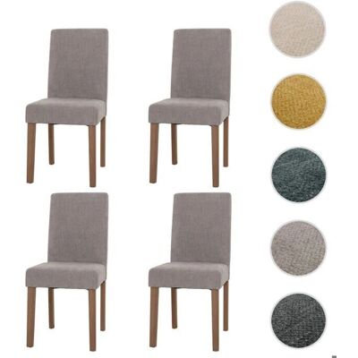 Mendler - Littau - Tissu gris - Pieds en bois naturel - Chaises de salle à manger - Publicité Mendler - Littau - Tissu gris - Pieds en bois naturel - Chaises de salle à manger - Publicité