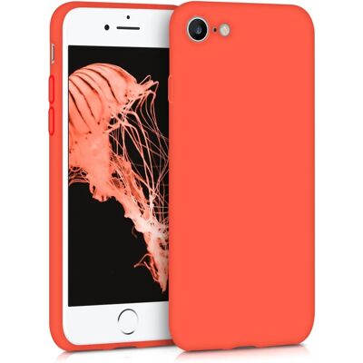 Capa Laranja para iPhone 7 - Estojo em Couro Sintético Capa Laranja para iPhone 7 - Estojo em Couro Sintético