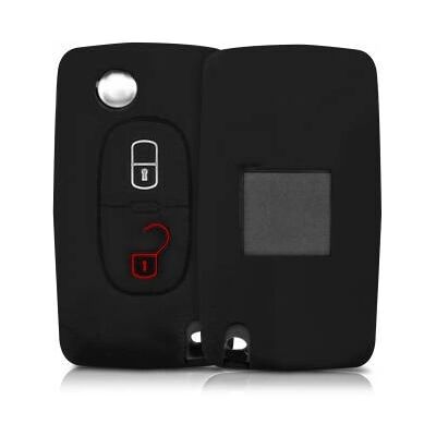 Capa de chave em silicone kwmobile Peugeot Citroen - 2 botões - Preto - Acessório de controle remoto Capa de chave em silicone kwmobile Peugeot Citroen - 2 botões - Preto - Acessório de controle remoto