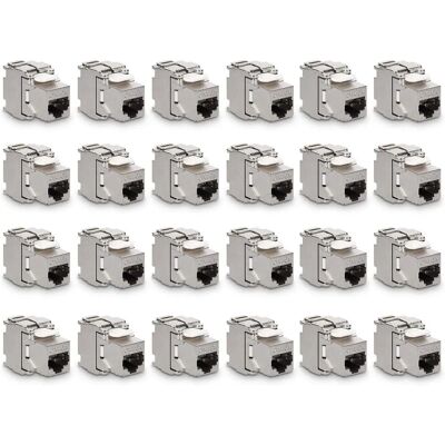 Kwmobile - 24x Shielded Keystone Jack Cat6a - Pack 24 - Cat6a - Shielded - Keystone Jack - Publicité Kwmobile - 24x Shielded Keystone Jack Cat6a - Pack 24 - Cat6a - Shielded - Keystone Jack - Publicité