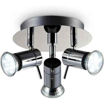 B.K.LICHT 3Faretto - 3 têtes réglables - ampoules GU10 incluses - IP44 - Publicité B.K.LICHT 3Faretto - 3 têtes réglables - ampoules GU10 incluses - IP44 - Publicité