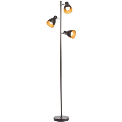 B.K.Licht 1199 Lampada da terra vintage industriale - 3 luci metallo nero oro B.K.Licht 1199 Lampada da terra vintage industriale - 3 luci metallo nero oro