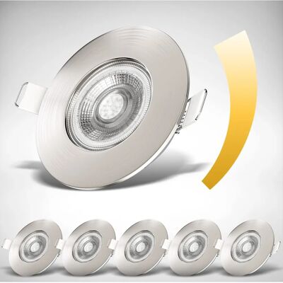 B.k.licht B.k.licht 6 Luces LED Empotradas Baño Regulable Plata Mate B.k.licht B.k.licht 6 Luces LED Empotradas Baño Regulable Plata Mate
