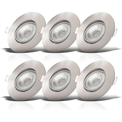 B.K.LICHT Nickel Matte Adjustable LED Recessed Spotlights - LED 5W B.K.LICHT Nickel Matte Adjustable LED Recessed Spotlights - LED 5W