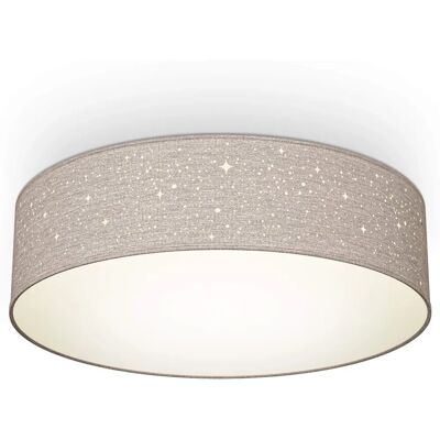 B.k.licht - Deckenlampe - Textilschirm - 38cm - Grau Topo - Schlafzimmerbeleuchtung B.k.licht - Deckenlampe - Textilschirm - 38cm - Grau Topo - Schlafzimmerbeleuchtung