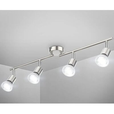 B.k.licht - Lámpara de techo LED ajustable - 4 focos - 4000K - Metal moderno B.k.licht - Lámpara de techo LED ajustable - 4 focos - 4000K - Metal moderno