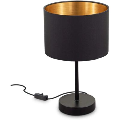 B.K.LICHT Schwarze Goldene Tischlampe - E27 40W Dekorlampe B.K.LICHT Schwarze Goldene Tischlampe - E27 40W Dekorlampe