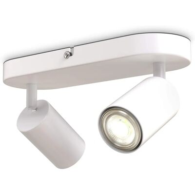 B.K.LICHT 2 Spotlights Adjustable White Ceiling Lamp - Ceiling Lamp B.K.LICHT 2 Spotlights Adjustable White Ceiling Lamp - Ceiling Lamp