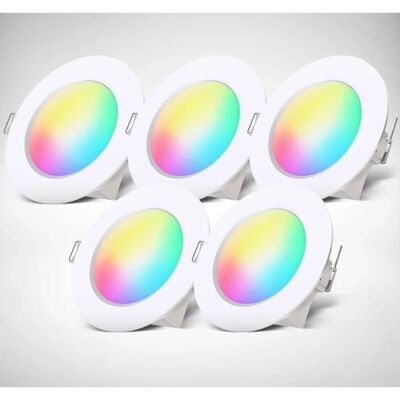 B.k.licht - Ensemble de 5 lumières encastrées LED rgbw pour salle de bain B.k.licht - Ensemble de 5 lumières encastrées LED rgbw pour salle de bain