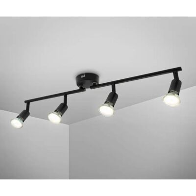 B.K.Licht Schwarze LED-Deckenleuchte 60x10cm 4-flammig GU10 12W B.K.Licht Schwarze LED-Deckenleuchte 60x10cm 4-flammig GU10 12W