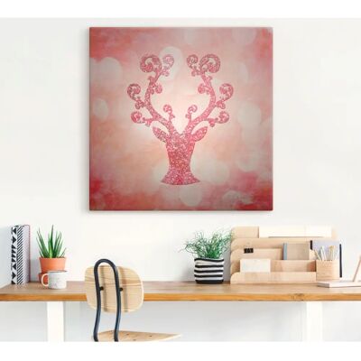 ARTLAND Rosa glitzerndes Reh Wandbild - Wildtiere, 70x70cm ARTLAND Rosa glitzerndes Reh Wandbild - Wildtiere, 70x70cm