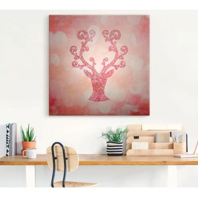 ARTLAND Rosa glitzerndes Reh Leinwandbild - Wildtiere 100x100cm ARTLAND Rosa glitzerndes Reh Leinwandbild - Wildtiere 100x100cm