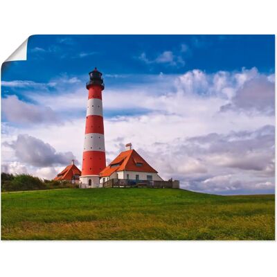 ARTLAND - Leuchtturm Westerheversand - blau - 60x45 cm - Wall art ARTLAND - Leuchtturm Westerheversand - blau - 60x45 cm - Wall art