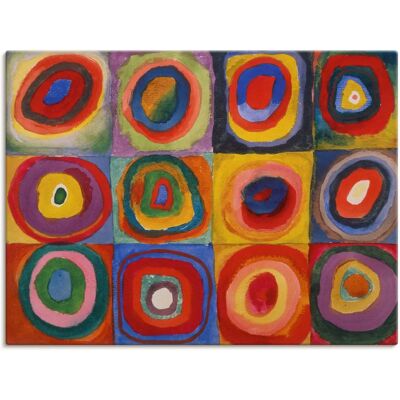 ARTLAND Quadrate und konzentrische Ringe 1913 Wandbild - Leinwand, Poster, Bunt ARTLAND Quadrate und konzentrische Ringe 1913 Wandbild - Leinwand, Poster, Bunt
