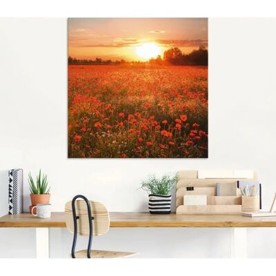 ARTland - Mohnblumenfeld - 30x30 - rot - Glass picture ARTland - Mohnblumenfeld - 30x30 - rot - Glass picture