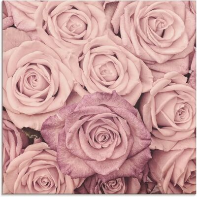 ARTLAND Rosen Wandkunst - 50x50 cm - Pink ARTLAND Rosen Wandkunst - 50x50 cm - Pink