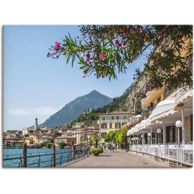 ARTLAND Buntes Gardasee Limone sul Garda I Wandbild - Leinwand, 120x90cm ARTLAND Buntes Gardasee Limone sul Garda I Wandbild - Leinwand, 120x90cm