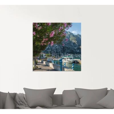 ARTLAND Gartensee Hafen Limone sul Garda II - Glasbild ARTLAND Gartensee Hafen Limone sul Garda II - Glasbild