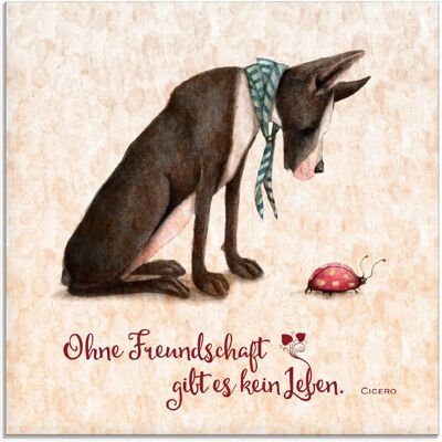 ARTLAND - Lebensweisheit Freundschaft - 20x20 cm - Beige - Glass picture ARTLAND - Lebensweisheit Freundschaft - 20x20 cm - Beige - Glass picture