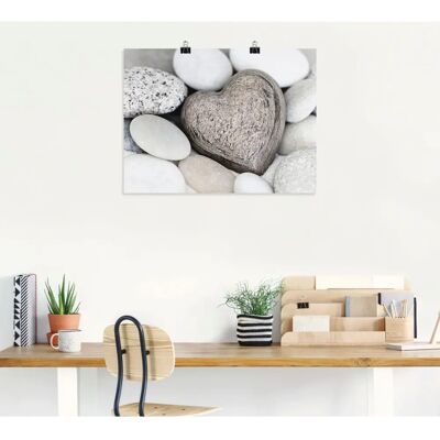 ARTland - Steinherz - 40x30 cm - Grau - Wandbild ARTland - Steinherz - 40x30 cm - Grau - Wandbild