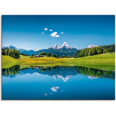 ARTLAND Landschaft in den Alpen Leinwandbild - Berge Querformat - Blau ARTLAND Landschaft in den Alpen Leinwandbild - Berge Querformat - Blau