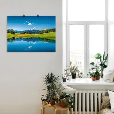 ARTLAND - Landschaft in den Alpen - Blau - 80x60 cm - Poster ARTLAND - Landschaft in den Alpen - Blau - 80x60 cm - Poster