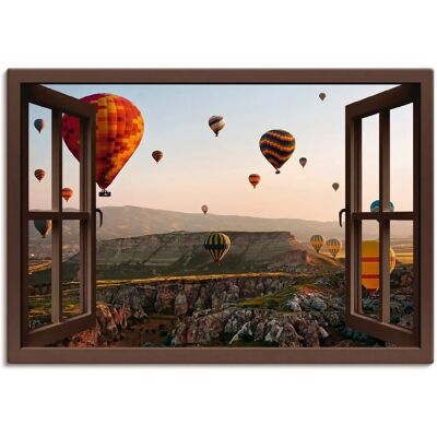 ARTLAND Fensterblick Kappadokien Ballonfahrt Leinwandbild - Wandbild ARTLAND Fensterblick Kappadokien Ballonfahrt Leinwandbild - Wandbild