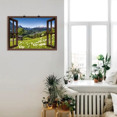 ARTLAND Braun Bayerische Alpen Wandbild - Landschaft Leinwandposter ARTLAND Braun Bayerische Alpen Wandbild - Landschaft Leinwandposter