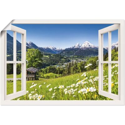 ARTLAND - Fensterblick Bayerischen Alpen - Leinwand ARTLAND - Fensterblick Bayerischen Alpen - Leinwand