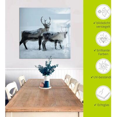 ARTLAND Rentier Wandbild - Glaskunst ARTLAND Rentier Wandbild - Glaskunst