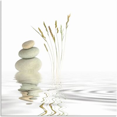 ARTLAND Zen Friede - 50x50cm Weiß Zeitgenössische Wandkunst ARTLAND Zen Friede - 50x50cm Weiß Zeitgenössische Wandkunst
