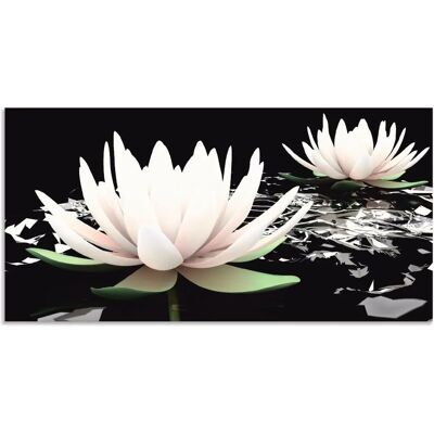 ARTLAND - Zwei Lotusblumen auf dem Wasser - Wall art ARTLAND - Zwei Lotusblumen auf dem Wasser - Wall art