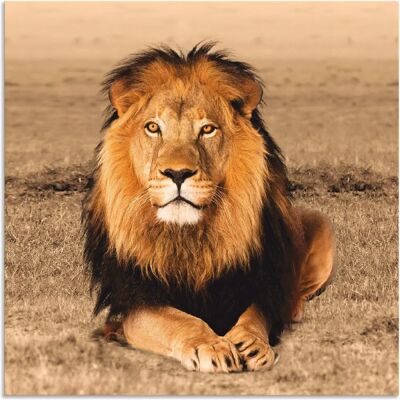 ARTLAND - Löwe - 30x30 cm - Braun - Wall Art ARTLAND - Löwe - 30x30 cm - Braun - Wall Art