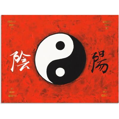 ARTLAND Yin & Yang Wandbild - 40x30cm - Rot - Leinwand & Alu-Dibond ARTLAND Yin & Yang Wandbild - 40x30cm - Rot - Leinwand & Alu-Dibond