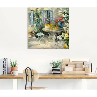ARTLAND - Idyllischer Garten - Beige - 30x30 cm - Leinwandbild ARTLAND - Idyllischer Garten - Beige - 30x30 cm - Leinwandbild