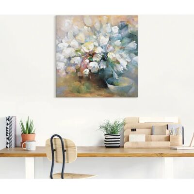 ARTLAND Braunes Leinwandbild - 100x100cm - Blumen, Modern ARTLAND Braunes Leinwandbild - 100x100cm - Blumen, Modern