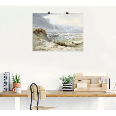 ARTLAND - Dünen an der stürmischen See - Grün - 80x60 cm - Canvas print ARTLAND - Dünen an der stürmischen See - Grün - 80x60 cm - Canvas print