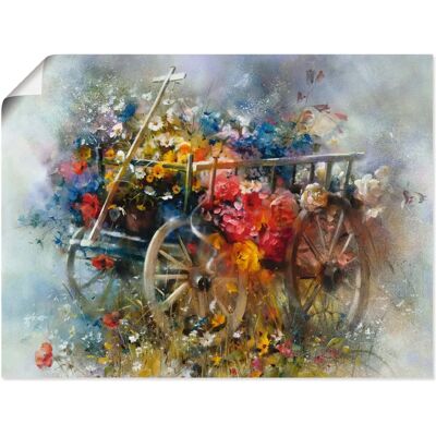ARTLAND - Blumen Schubkarre - 40x30 cm - bunt - Wall art ARTLAND - Blumen Schubkarre - 40x30 cm - bunt - Wall art