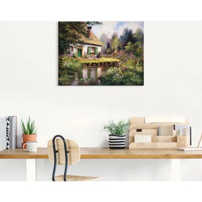 ARTLAND - Am Bach - 40x30 cm - Grün - Leinwandbild ARTLAND - Am Bach - 40x30 cm - Grün - Leinwandbild