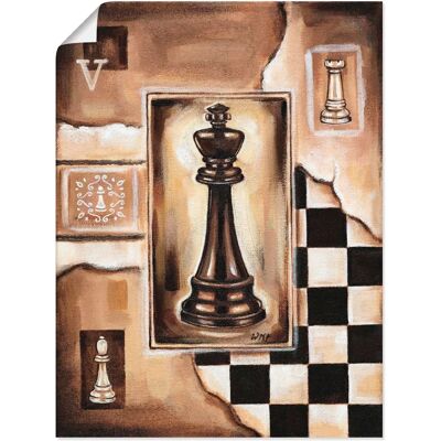ARTLAND - Schach König - Braun - 30x40 cm - Wall art ARTLAND - Schach König - Braun - 30x40 cm - Wall art