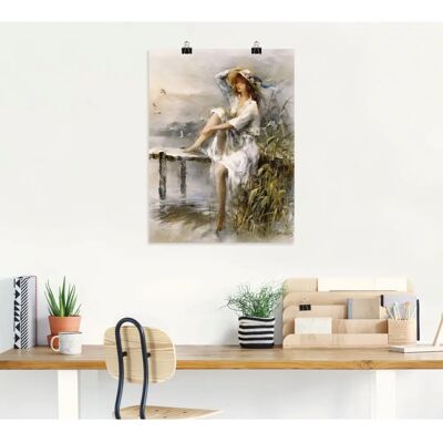 ARTLAND - Wasserseite - 60x80 cm - Beige - Wandbild ARTLAND - Wasserseite - 60x80 cm - Beige - Wandbild