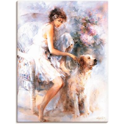 ARTLAND Freundschaft Wandbild - 45x60cm, Beigefarbener Leinwand ARTLAND Freundschaft Wandbild - 45x60cm, Beigefarbener Leinwand