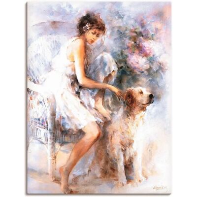 ARTLAND Freundschaft Leinwandbild - 60x80cm, Beige, Hochformat ARTLAND Freundschaft Leinwandbild - 60x80cm, Beige, Hochformat