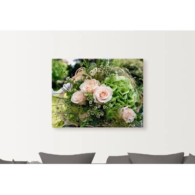 ARTLAND Blumenstrauss Wandbild - 80x60 cm Pink Leinwand, Metall & Poster ARTLAND Blumenstrauss Wandbild - 80x60 cm Pink Leinwand, Metall & Poster