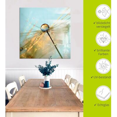 ARTLAND - Pusteblume Tautropfen - Blau - 20x20 cm - Wandkunst ARTLAND - Pusteblume Tautropfen - Blau - 20x20 cm - Wandkunst