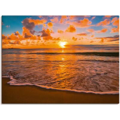 ARTLAND Sonnenuntergang am Strand Wandbild - Leinwanddruck 60x45cm ARTLAND Sonnenuntergang am Strand Wandbild - Leinwanddruck 60x45cm