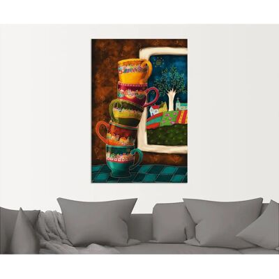 ARTLAND - Fröhliche Kaffeetassen - 20x30 cm - Alu-Dibond - Hochformat - Wandbild ARTLAND - Fröhliche Kaffeetassen - 20x30 cm - Alu-Dibond - Hochformat - Wandbild