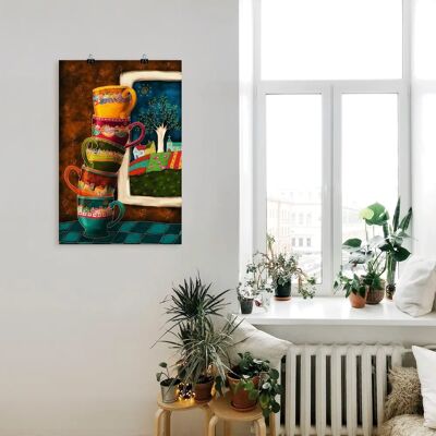 ARTland - Fröhliche Kaffeetassen - 60x90 cm ARTland - Fröhliche Kaffeetassen - 60x90 cm