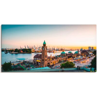 ARTLAND Hamburg Hafen & Landungsbrücken Leinwand - Wandbild ARTLAND Hamburg Hafen & Landungsbrücken Leinwand - Wandbild