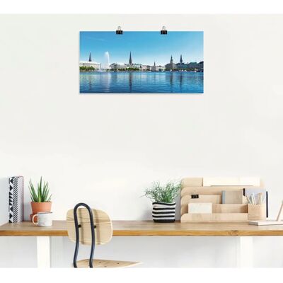 ARTland - Hamburg Alsterpanorama - 100x50 cm - Wandkunst ARTland - Hamburg Alsterpanorama - 100x50 cm - Wandkunst